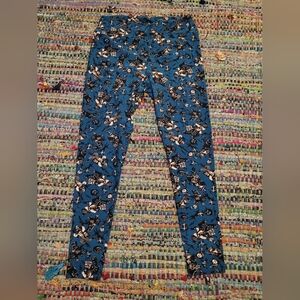 Lularoe Teal Trick or Treat Treaters Leggings TC Tall Curvy Vintage Retro Print